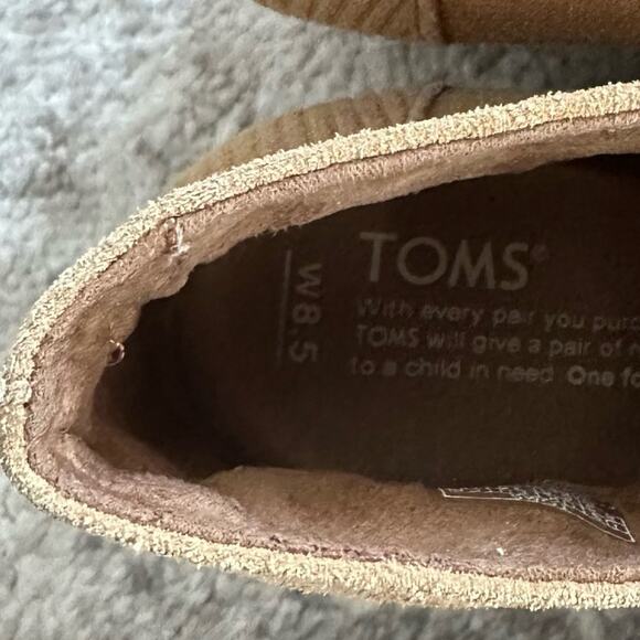 Toms Corduroy Brown Wedge Booties - Picture 6 of 9